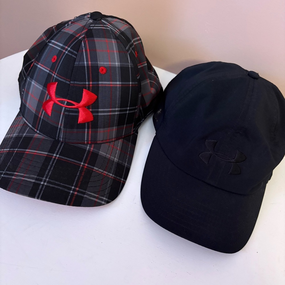 Under Armour Women's Plaid and Black Caps